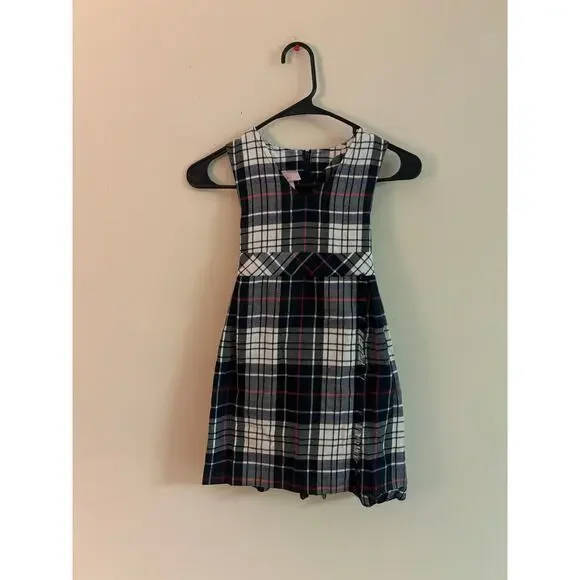 Vintage Halpern’s Girls Plaid Blue white Dress Size 5 Christmas Holiday Canada - Picture 2 of 7